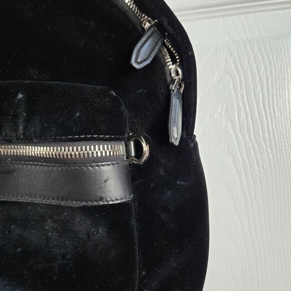 Salvatore Ferragamo Black Velvet Backpack with Front Pocket main image 8